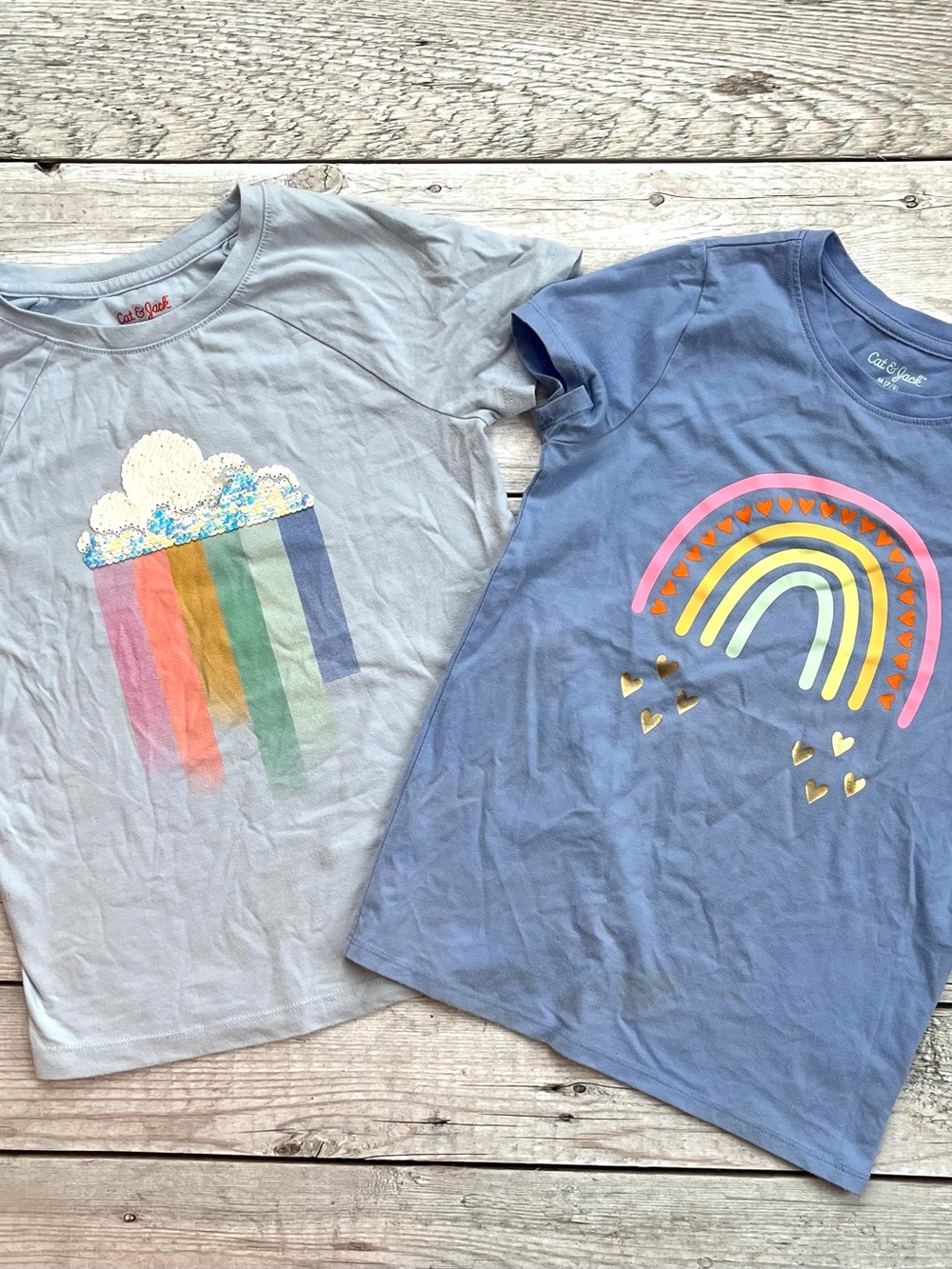 Cat & Jack Girls' Blue Rainbow Tee set